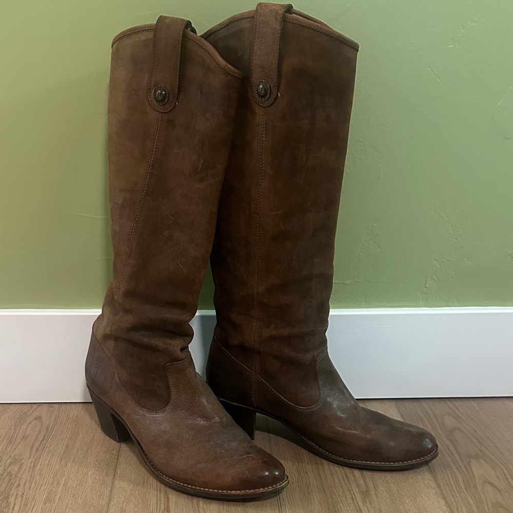Brown Jackie Button Frye Boots